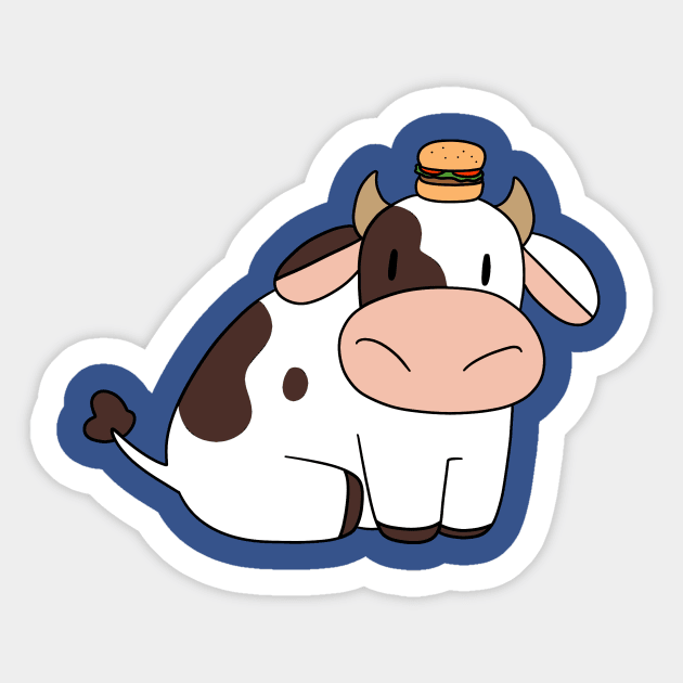 Burger Cow Sticker by saradaboru